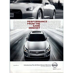 2008 Nissan Maxima Sports Sedan Vintage Print Ad GTR-R Sports Car Wall Art